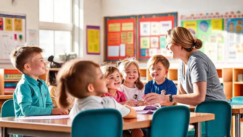 Niños en clase reciben retroalimentación alegre
